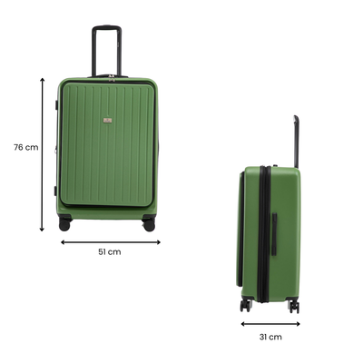 Solura Pro 55cm, 66cm & 76cm Hardside Luggage Set Green