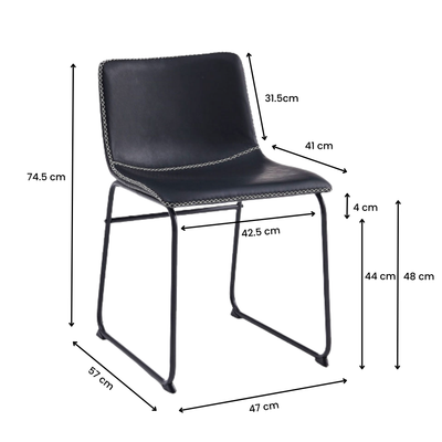 Adele Dining Chairs - Black (Set of 2)