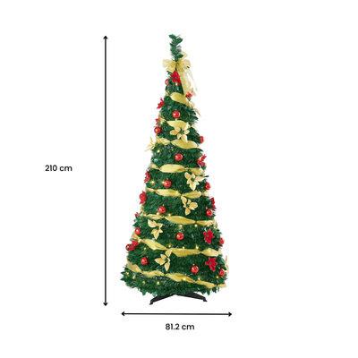 Pre-Lit Pre-Decorated Christmas Tree - 210cm (7Ft)