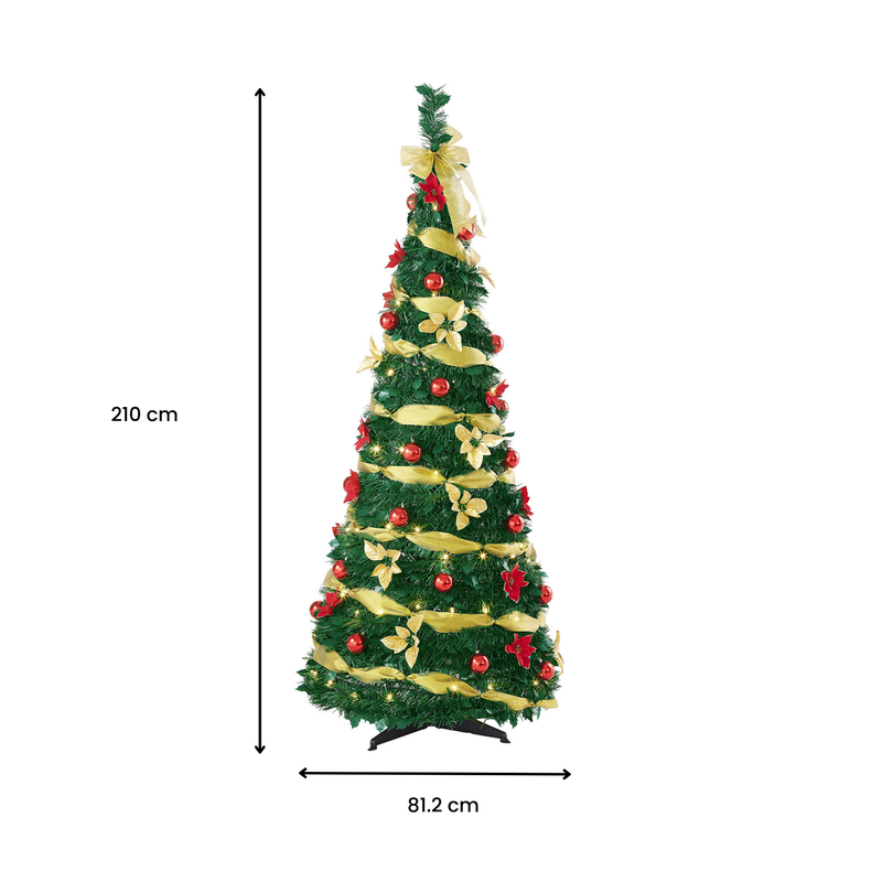 Pre-Lit Pre-Decorated Christmas Tree - 210cm (7Ft)