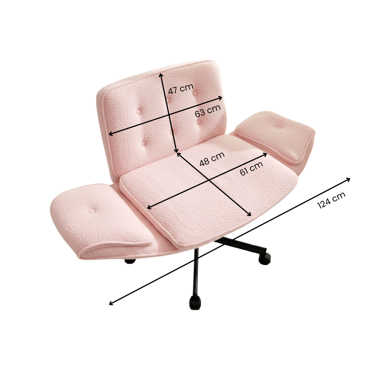 Cross-Legged Swivel Vanity Chair – Pink