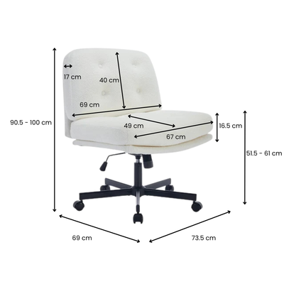 Lana Cross-Legged Office Chair - Cream