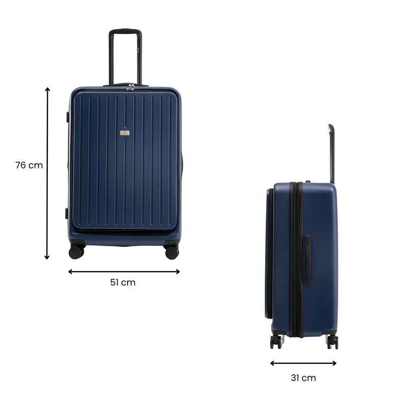 Solura Pro 76cm Hardside Carry-On Suitcase Navy