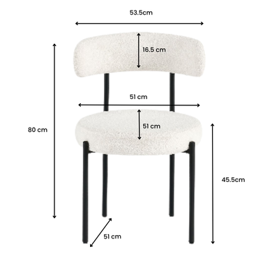 Clara Dining Chairs - White (Set of 2)