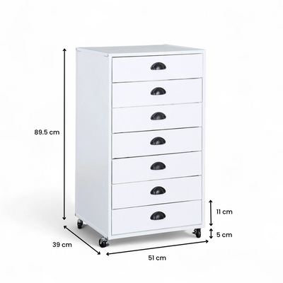 Liva 7-Drawer Mobile File Storage Unit