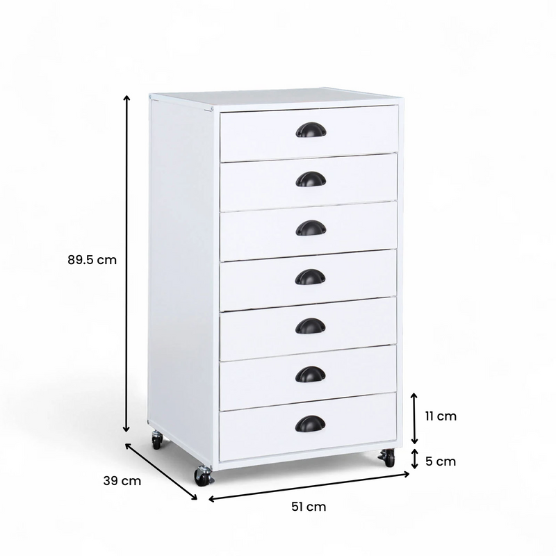 Liva 7-Drawer Mobile File Storage Unit