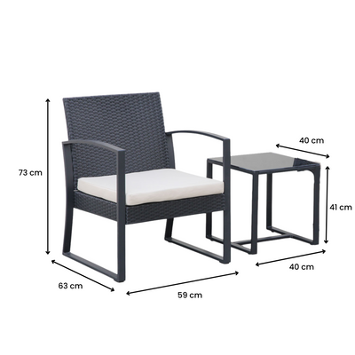 Outdoor Garden Furniture Set 3 Pieces
