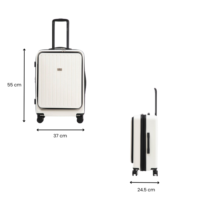 Solura Pro 55cm Hardside Carry-On Suitcase White
