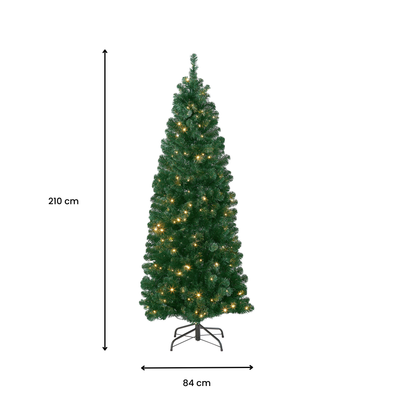 Sleek Fir Pre-Lit Christmas Tree - 210cm (7Ft)