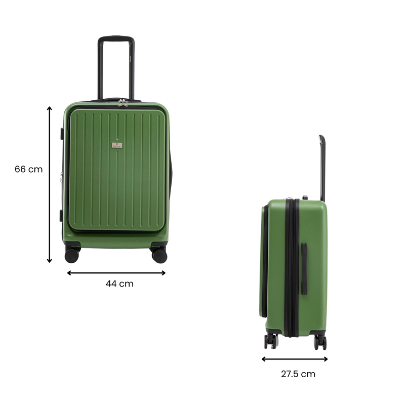Solura Pro 66cm Hardside Carry-On Suitcase Green