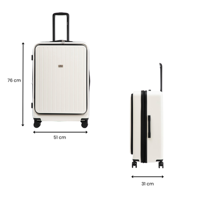 Solura Pro 76cm Hardside Carry-On Suitcase White