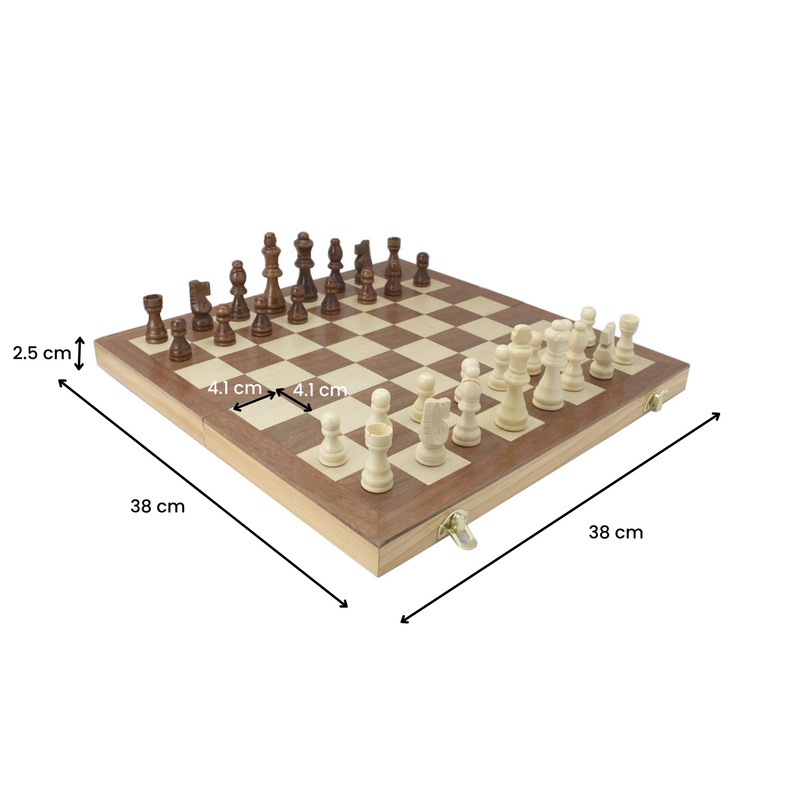 Classic Wooden Chess – 38cm Board