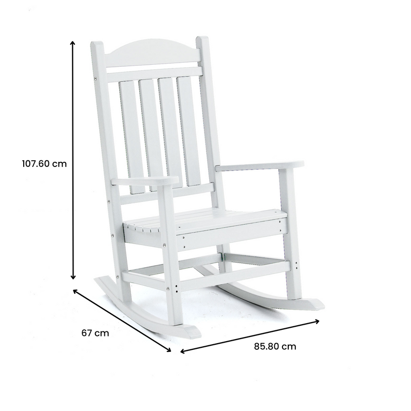 Adirondack Outdoor Rocking Chair - White