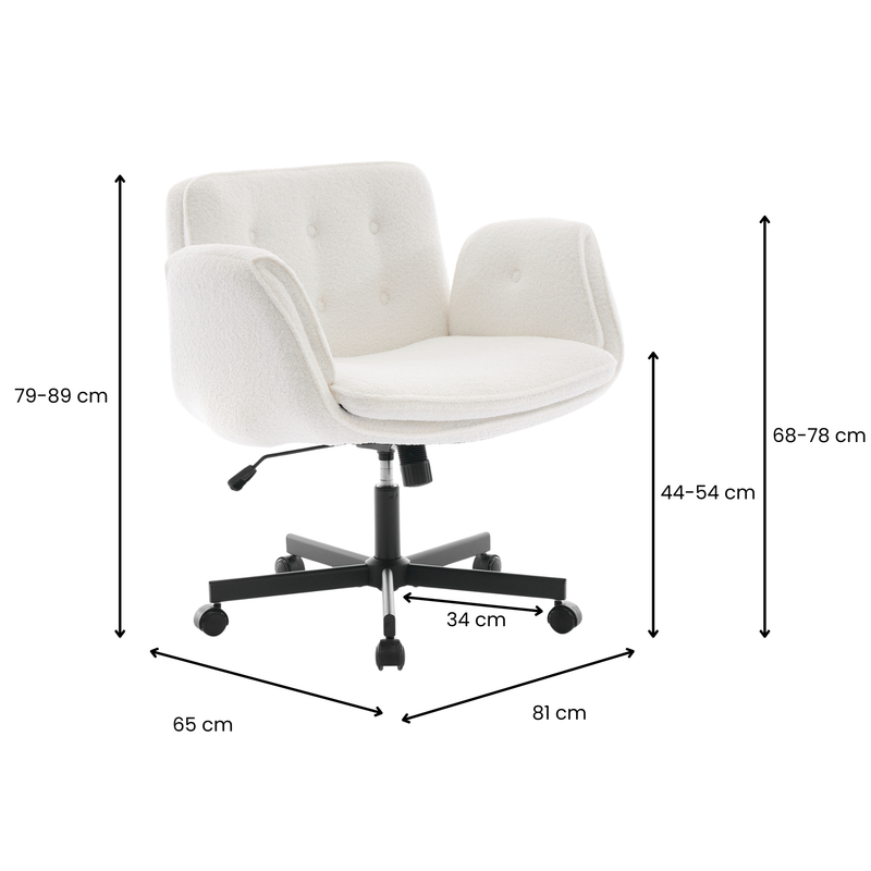 Cross-Legged Swivel Vanity Chair – Cream White