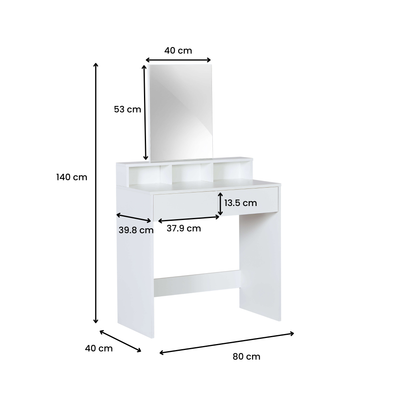 Aria Dressing Table with Mirror – White