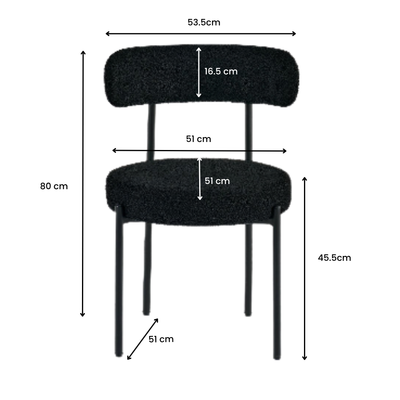 Clara Dining Chairs - Black (Set of 2)