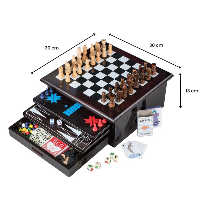 15-in-1 Family Game Box – Chess, Cards & More