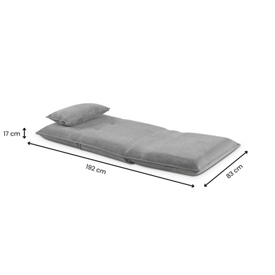 Bishop Overlap Sofa Bed Single - Light Grey