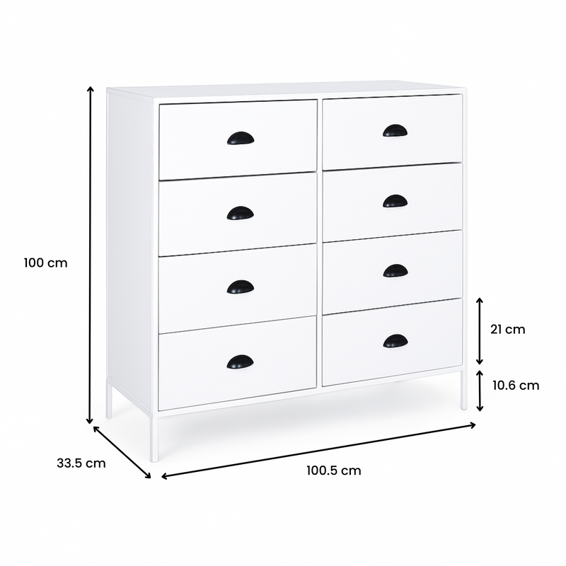 Liva 8-Drawer Wide Storage Dresser