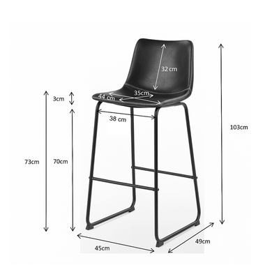 Maxim Modern Faux Leather Bar Stools (Set of 2)