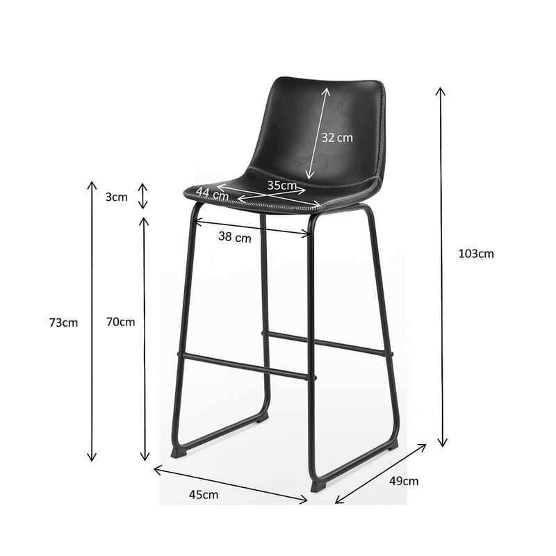 Maxim Modern Faux Leather Bar Stools (Set of 2)