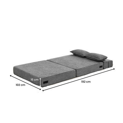 3-in-1 Foldable Lounge Sofa Bed – Adult Floor Couch (Charcoal Grey)
