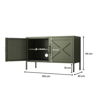 Hamptons Steel Storage Locker - Army Green