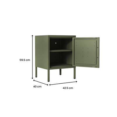 Phoenix Bedside Table Locker -  Army Green