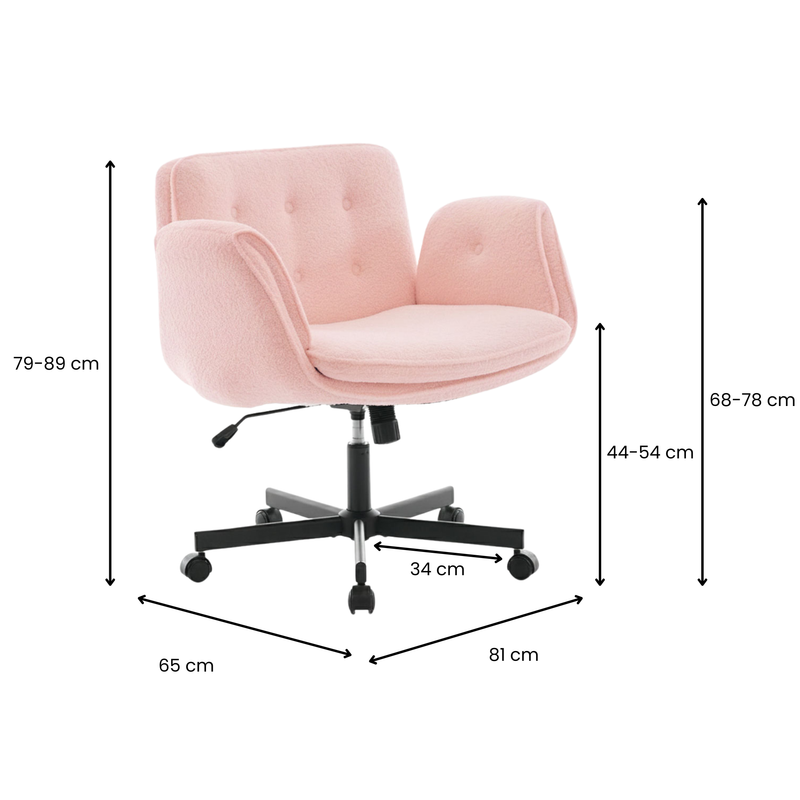 Cross-Legged Swivel Vanity Chair – Pink