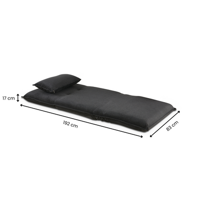 Bishop Overlap Sofa Bed Single - Dark Grey