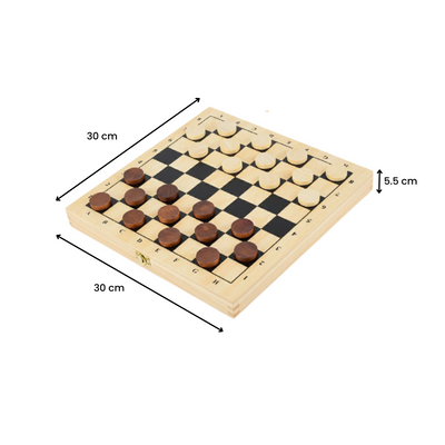 4-in-1 Game Set – Chess, Checkers, Noughts & Crosses, Sling Puck