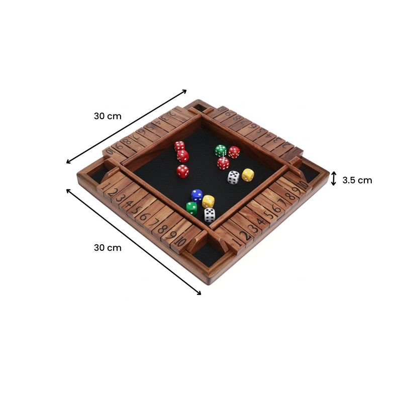 Wooden Shut the Box – Dice & Number Game