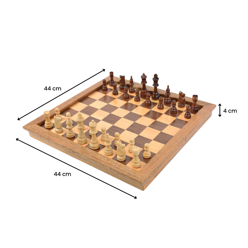 Deluxe Wooden Chess Box – Large King & Storage Tray