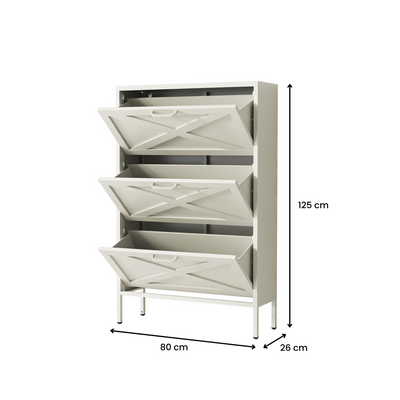 Hamptons Shoe Locker - Cream White