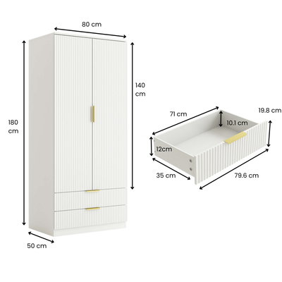 Elba 2-Door Wardrobe – White Matte