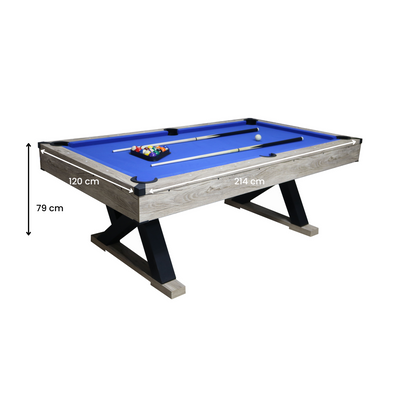 7ft Pool Table – Blue Felt with Accessories
