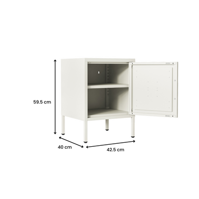 Phoenix Bedside Table Locker - Cream White