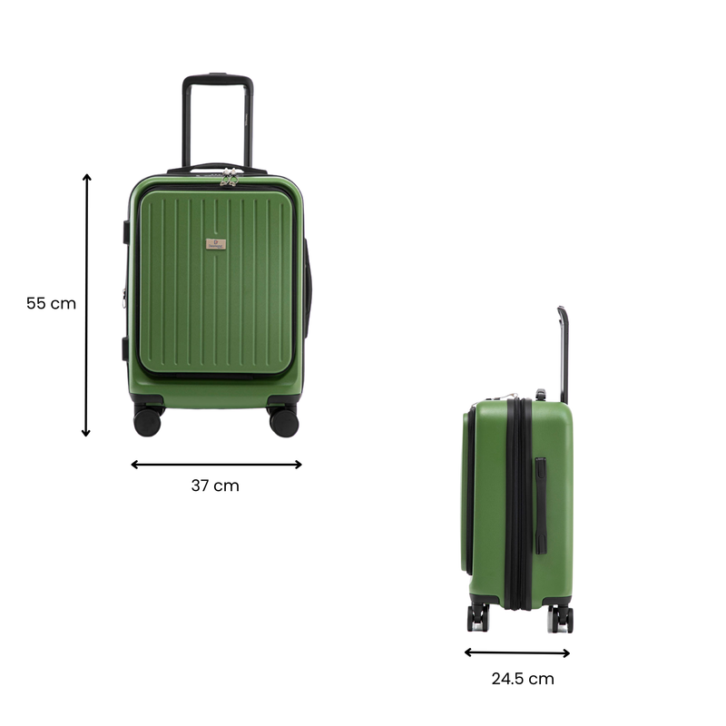 Solura Pro 55cm Hardside Carry-On Suitcase Green