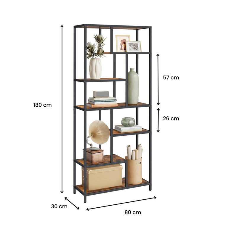 6-Tier Bookcase Display Shelf
