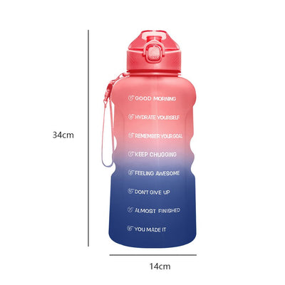 3.8 Liters Motivational Water Bottle Pink & Blue