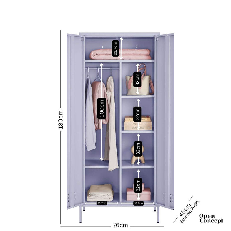 Rainbow Locker Storage Wardrobe - Purple