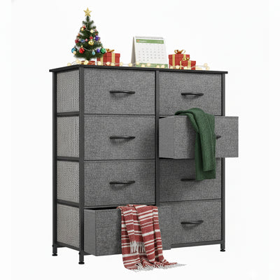 8 Drawer Storage Chest - Black