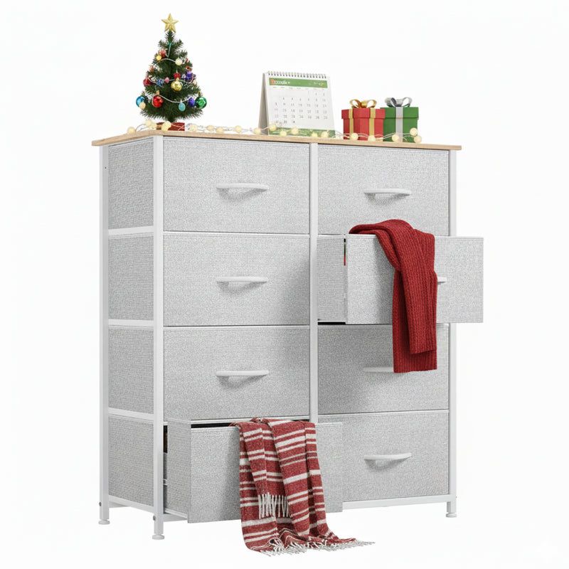 8 Drawer Storage Chest - Grey