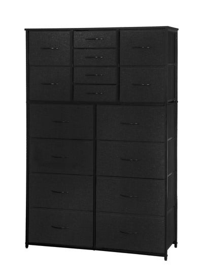16 Drawer Storage Chest - Black