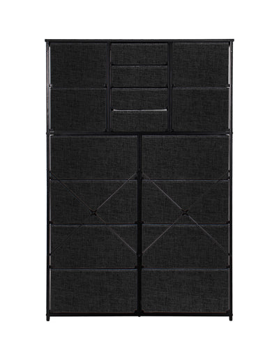 16 Drawer Storage Chest - Black