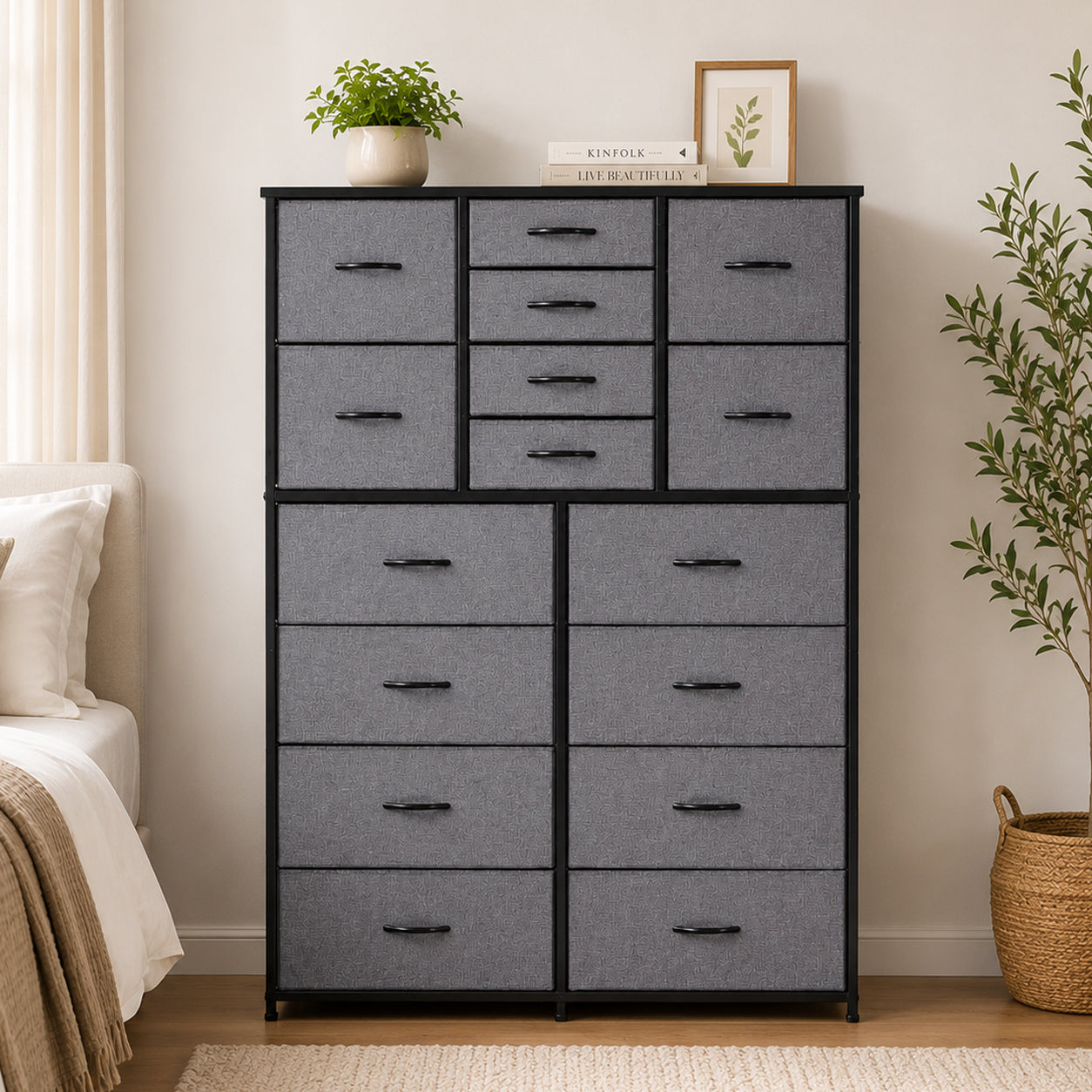 16 Drawer Storage Chest - Grey – Space General