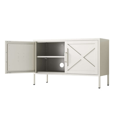 Hamptons Steel Storage Locker - Cream White