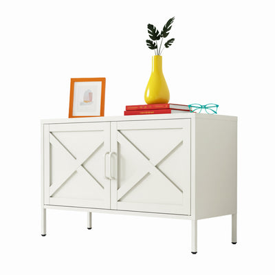 Hamptons Steel Storage Locker - Cream White