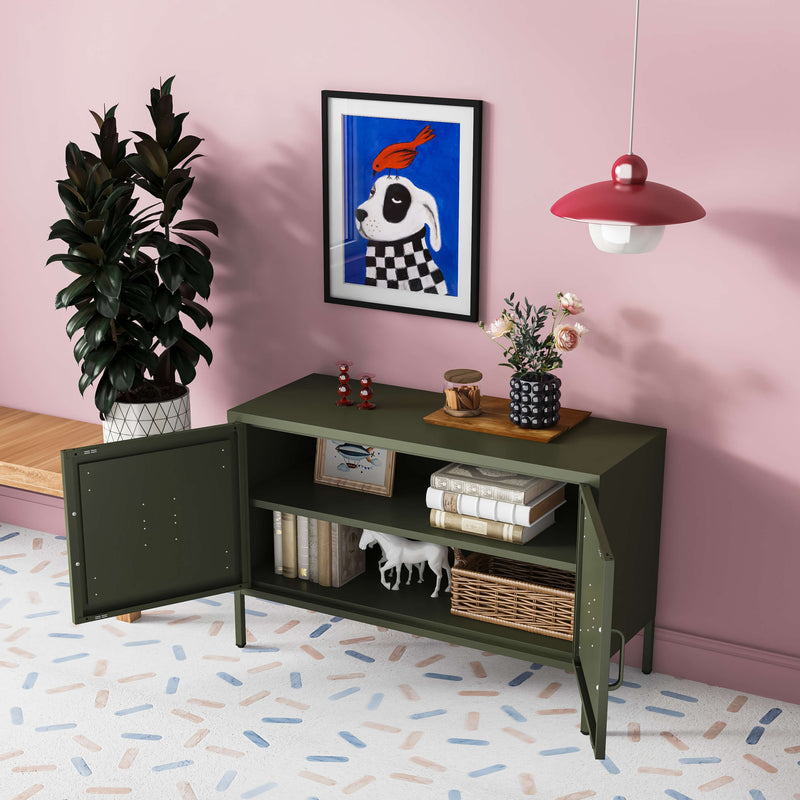 Hamptons Steel Storage Locker - Army Green