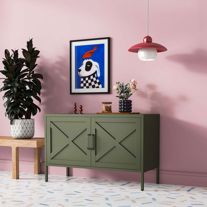 Hamptons Steel Storage Locker - Army Green